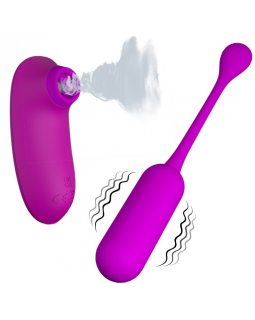 Вибропуля с вакуумным стимулятором 2в1 Curupira BI-014872W-foto2