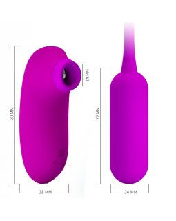 Вибропуля с вакуумным стимулятором 2в1 Curupira BI-014872W-foto4