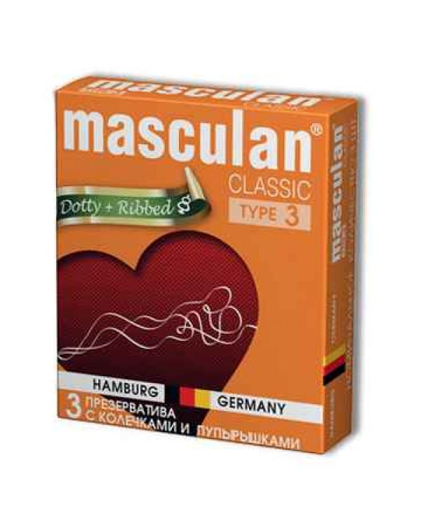 Masculan Classic 3 , № 3  С колечками и пупырышками (цена за 1 шт)