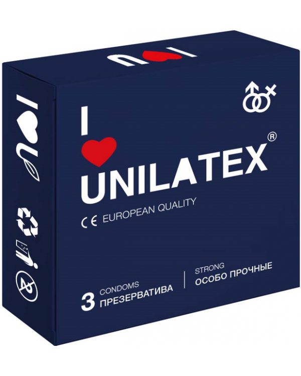 Презервативы Unilatex №3 "EXTRA STRONG" особо прочные, цена за 3 шт 3022