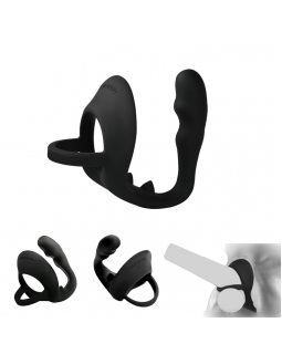 Анальный фаллоимитатор с двойным эрекционным кольцом 17013-foto4