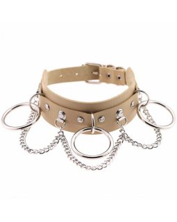 Ошейник с металлическими кольцами цвета в ассортименте-foto4