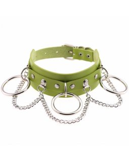 Ошейник с металлическими кольцами цвета в ассортименте-foto5