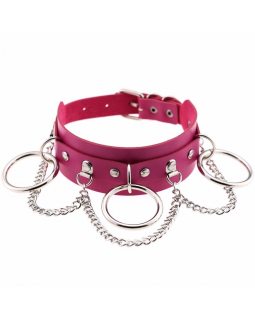 Ошейник с металлическими кольцами цвета в ассортименте-foto7