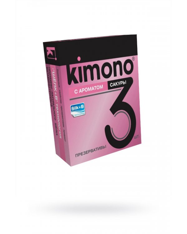ПРЕЗЕРВАТИВЫ KIMONO (с ароматом сакуры) 3 шт, цена за упак