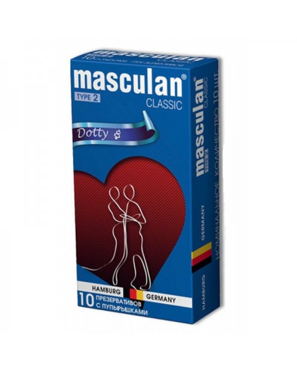 Masculan Classic,  №10 С пупырышками цена за 1 шт