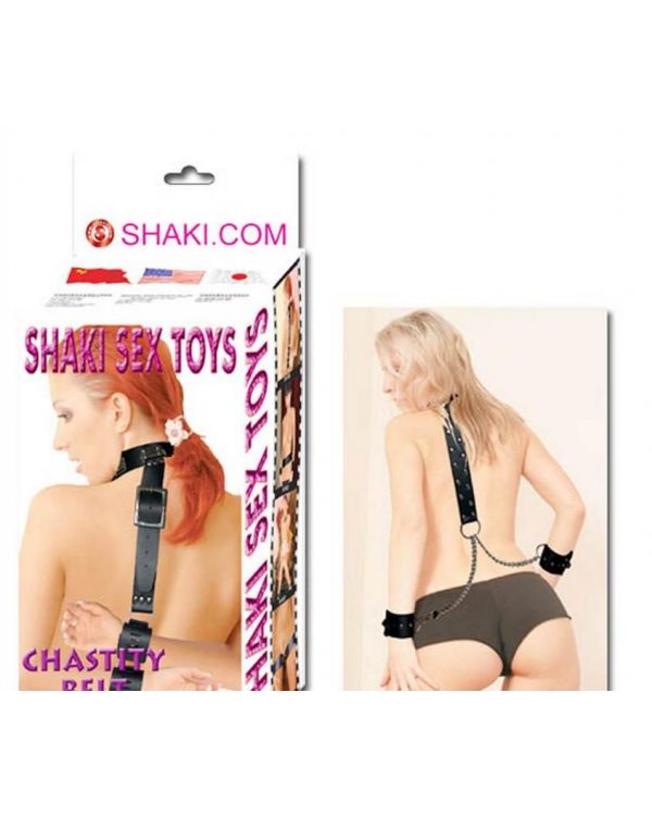 SHAKI Эротический набор SK-KB04 наручники и ошейник на цепях