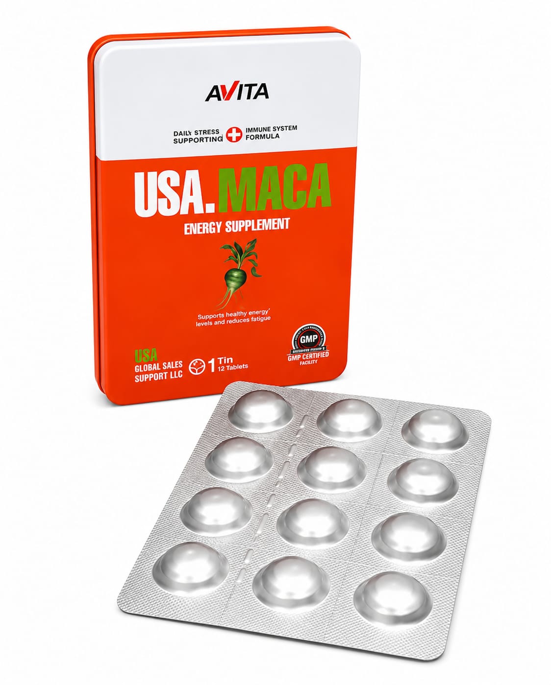 AVITA , USA.MACA energy supplement 16 шт