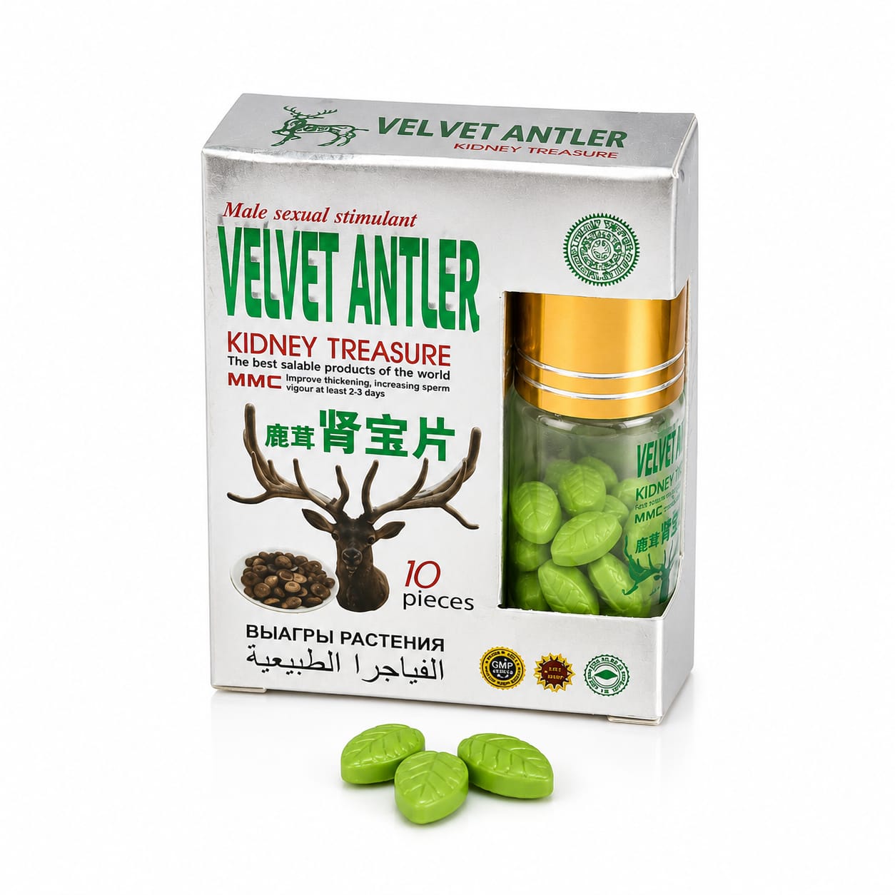 Velvet antler (Панты) - таблетки для потенции 10 шт/уп, цена за 1 таб