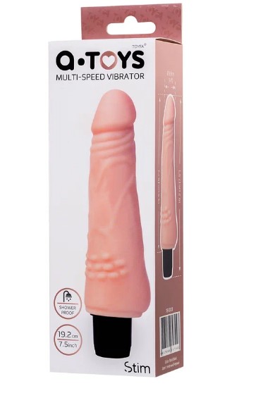 Реалестичный вибратор A-Toys by TOYFA Stim TPE телесный 19.2 см -761003