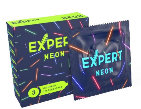 ПРЕЗЕРВАТИВЫ EXPERT NEON № 3 (СВЕТЯЩИЕСЯ) NEW, цена за упак