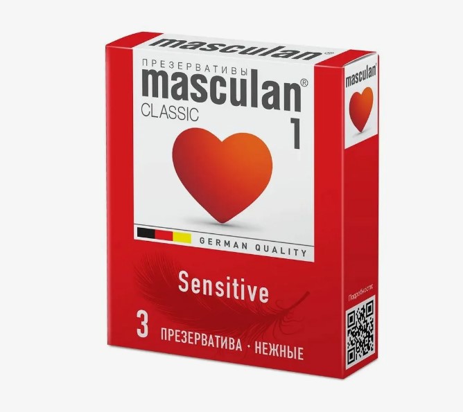 ПРЕЗЕРВАТИВЫ "MASCULAN 1 CLASSIC" (НЕЖНЫЕ) 3 штуки/уп