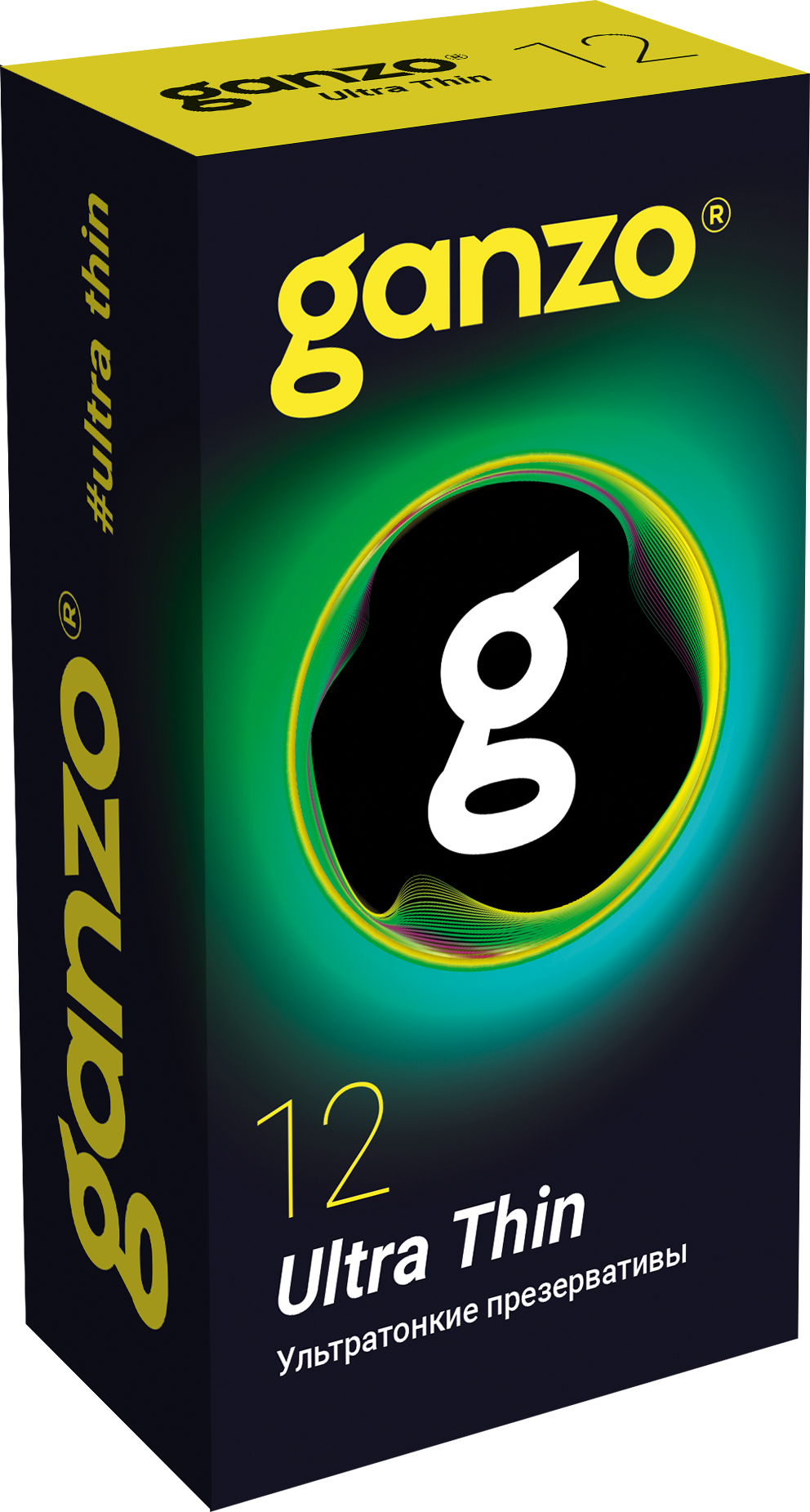ПРЕЗЕРВАТИВЫ "GANZO" ULTRA THIN №12 Black Edition, цена за 1 шт 0701-006