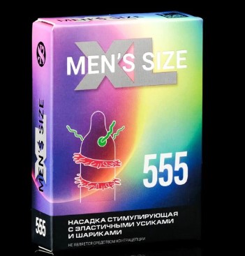 НАСАДКА СТИМУЛИРУЮЩАЯ с эластичными усиками и шариками XL MEN`S SIZE 555
