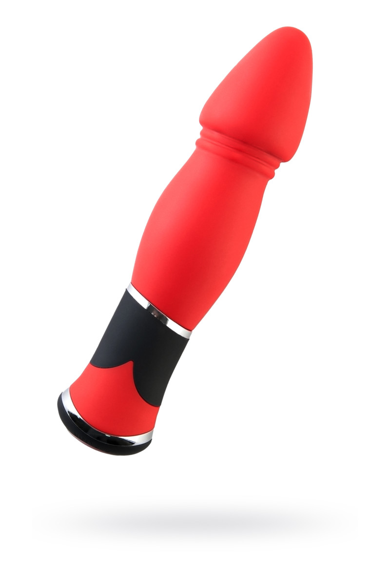 АНАЛЬНЫЙ ВИБРАТОР BLACK & RED BY TOYFA, СИЛИКОН, КРАСНЫЙ, 17,5 СМ 901335-9