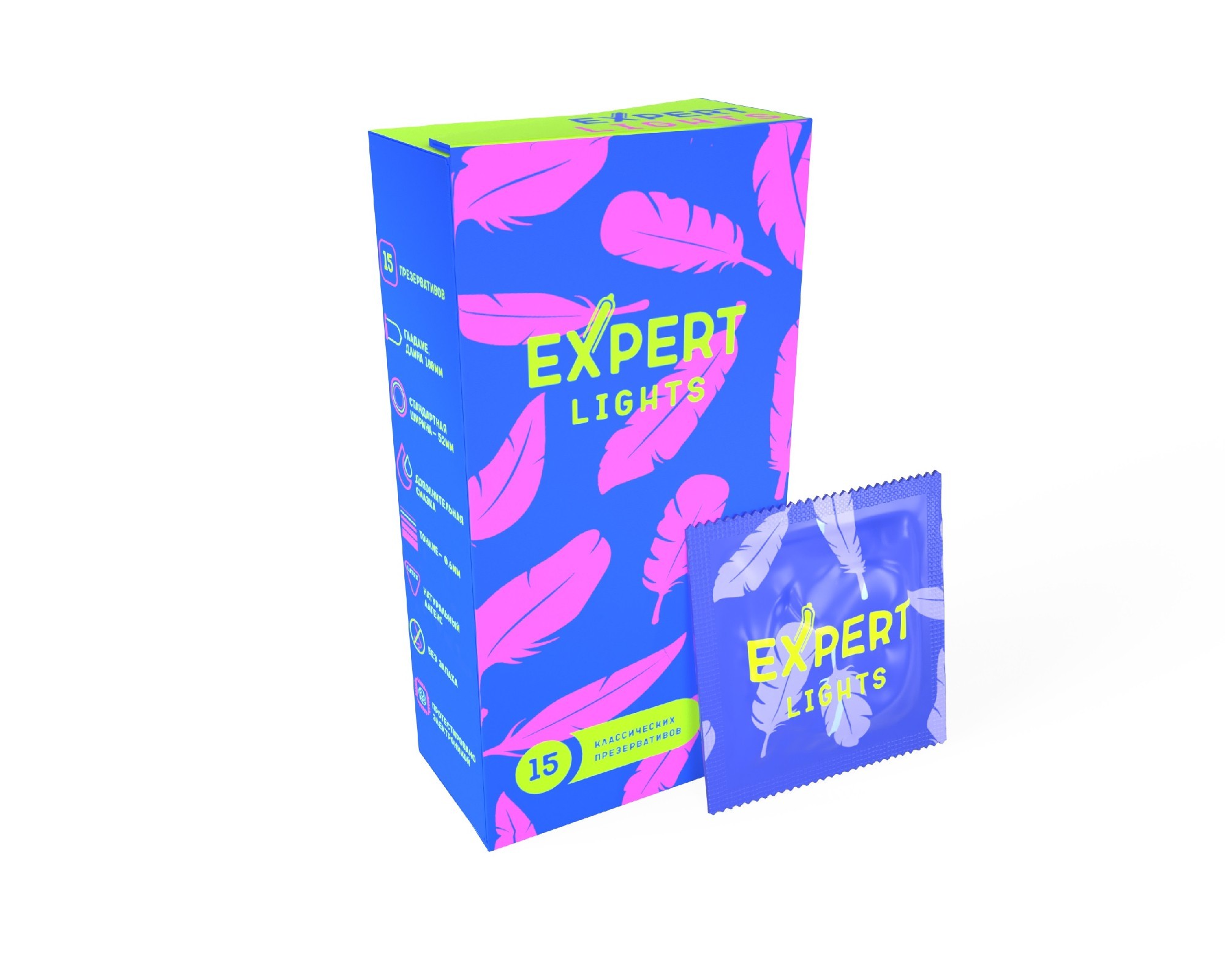 ПРЕЗЕРВАТИВЫ EXPERT LIGHTS № 15 (УЛЬТРАТОНКИЕ) NEW, 15 штук , цена за 1 шт