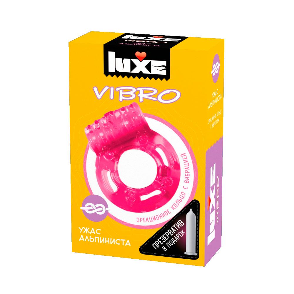 ВИБРОКОЛЬЦО LUXE VIBRO УЖАС АЛЬПИНИСТА + ПРЕЗЕРВАТИВ 06215