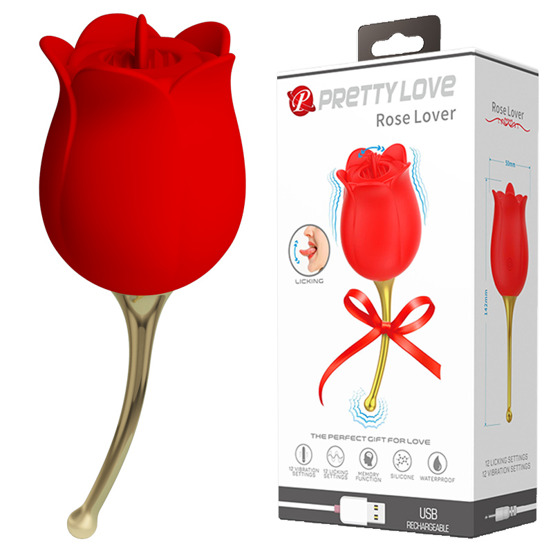 -Вибростимулятор с язычком Rose Lover BI-014915