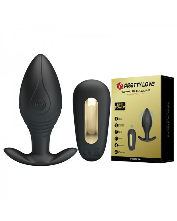 Анальная силиконовая пробка с вибрацией PrettyLove BI-040078W