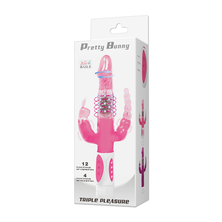 -Вибратор с шариками анальной и клиторальной стимуляцией BW-065005 PINK
