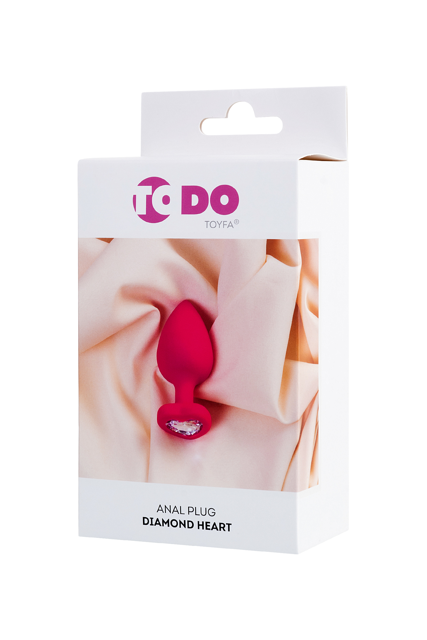 Анальная втулка ToDo by Toyfa Diamond Heart, розовый, 9,5 см, Ø 4 см 357027