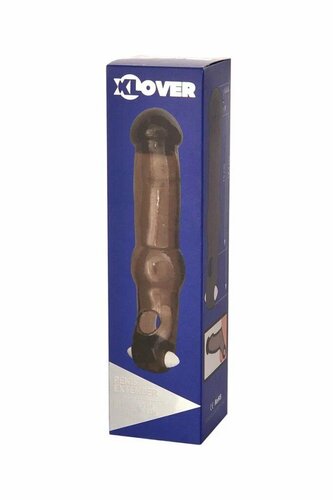 Насадка на пенис с вибрацией XLover TOYFA, TRE, черный прозрачный 19.4 см 748028
