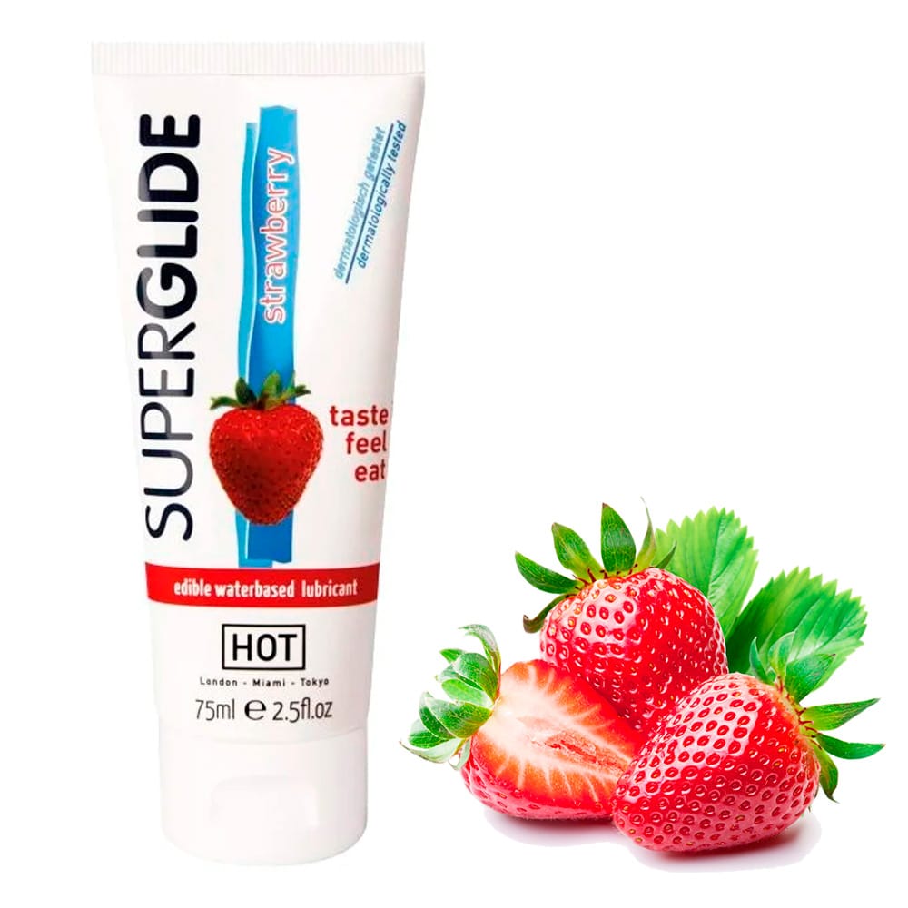 Съедобная смазка на водной основе Superglide для орального секса со вкусом клубники 75 мл. 44119