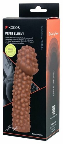 НАСАДКА KOKOS РЕАЛИСТИЧНАЯ С ДОП. СТИМУЛЯЦИЕЙ, TPE, ТЕЛЕСНАЯ, 16.5 см PS 004-L