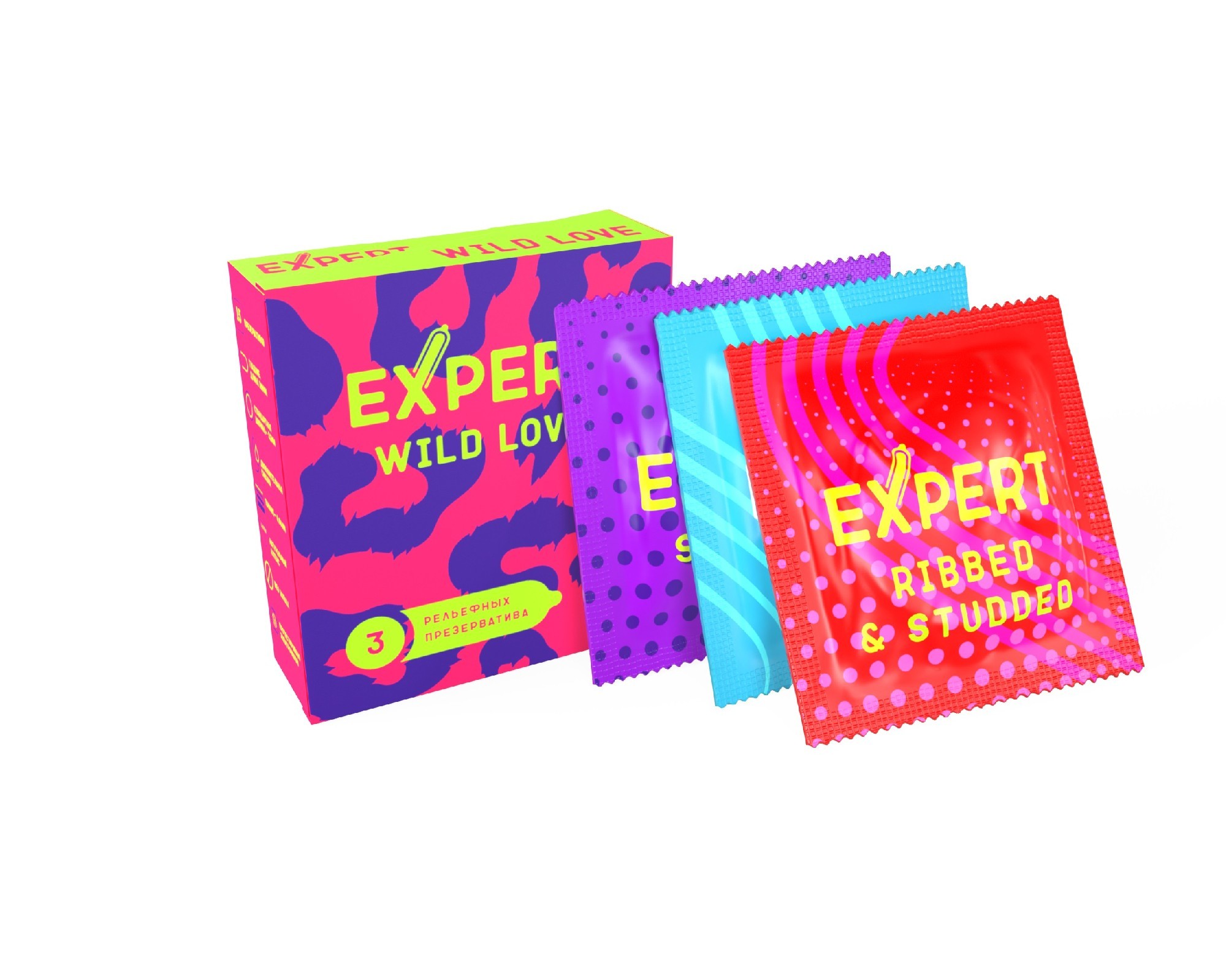 ПРЕЗЕРВАТИВЫ EXPERT WILD LOVE № 3 (РЕБРИСТЫЙ, ТОЧЕЧНЫЙ) NEW,цена за упак