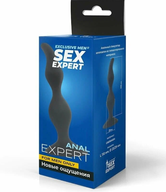 Анальная пробка Sex Expert черная силикон L110mm D23/29 mm SEM-55043