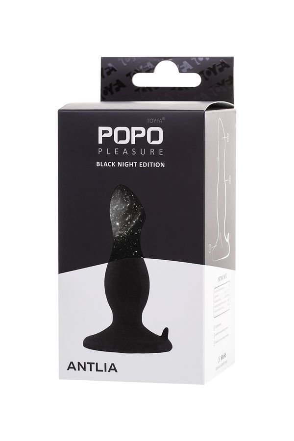 Анальная втулка TOYFA POPO Pleasure Antlia, силиконовая, черная,10,5 см 731423