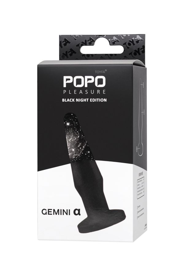 Анальная втулка TOYFA POPO Pleasure Gemini α, TPE, черная, 12,1 см 731411