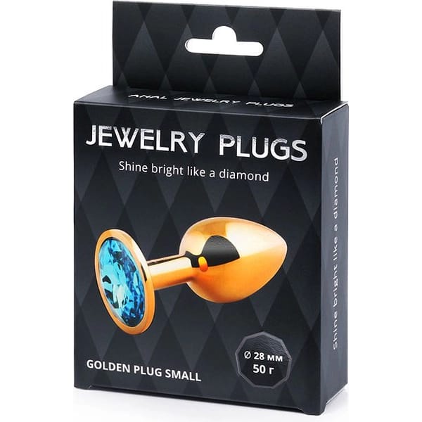 GOLDEN PLUG SMALL (втулка анальная) голубой, L 72 мм, D 28 мм, вес 50г, GS-05