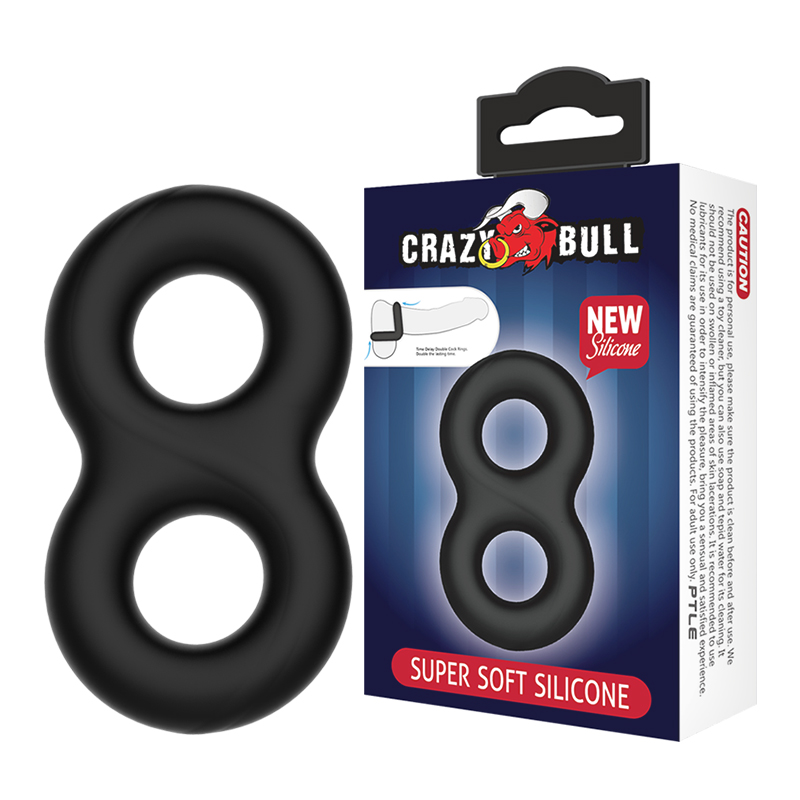 Двойное силиконовое эрекционное кольцо Crazy Bull BI-210185