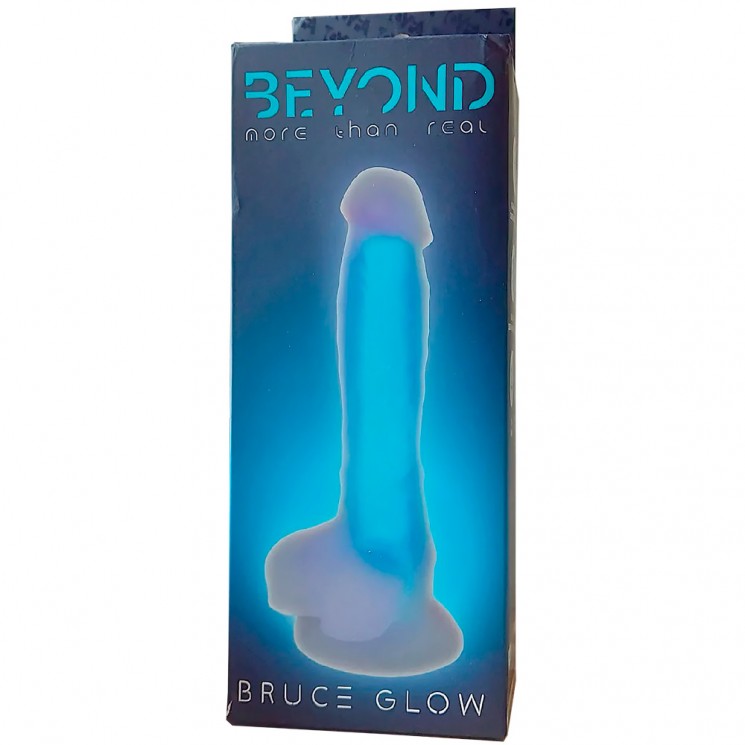 Фаллоимитатор, светящийся в темноте, Beyond by Toyfa Matt Glow, силикон, прозрачный, 18 см 872012