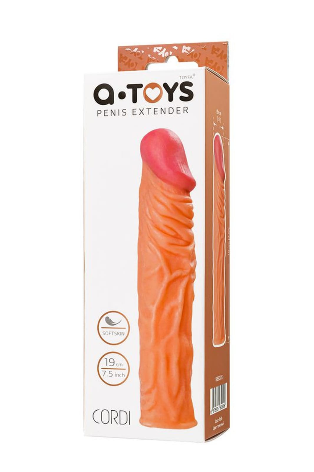 Насадка на пенис A-Toys TOYFA SOFTSKIN, телесный, 19,5 см, 863005
