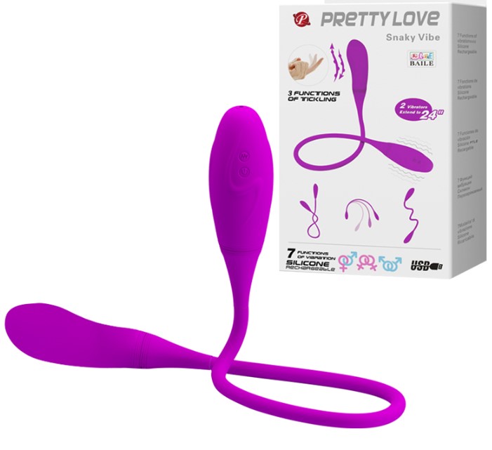 Вибратор Snaky Vibe c подвижным шариком BI-014327-3